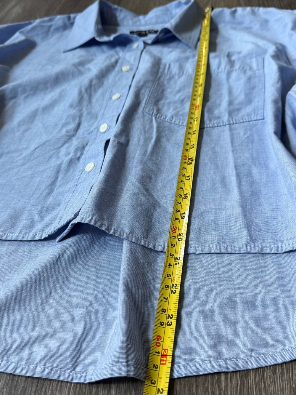 J.Crew Étienne Cropped Button-Up Shirt Cotton Poplin Blue Size Large NWOT - Picture 6 of 11